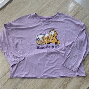 NEW 🆕 Purple Garfield Long Sleeve Shirt size L
